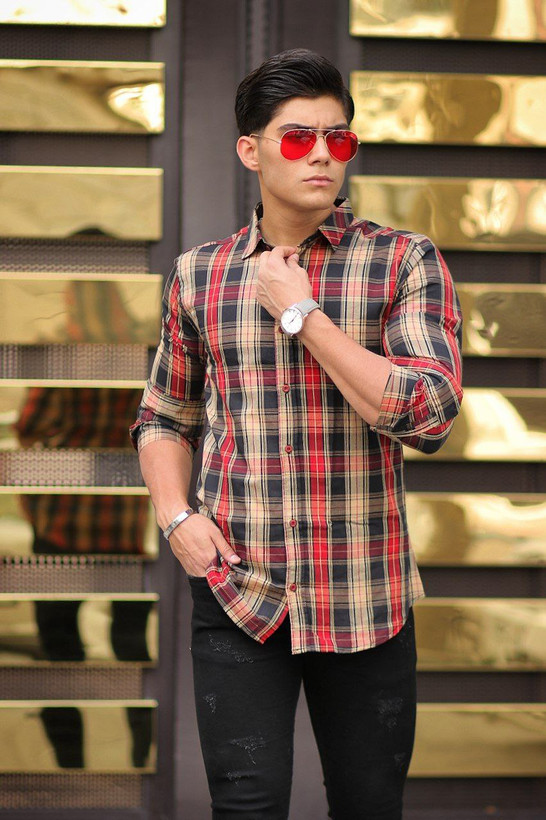 پیراهن چهارخانه جذاب