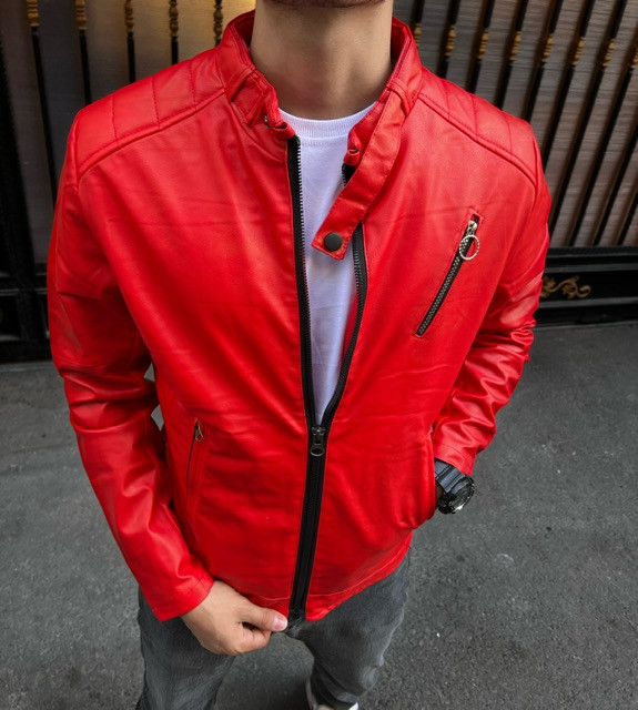 کت چرم قرمز