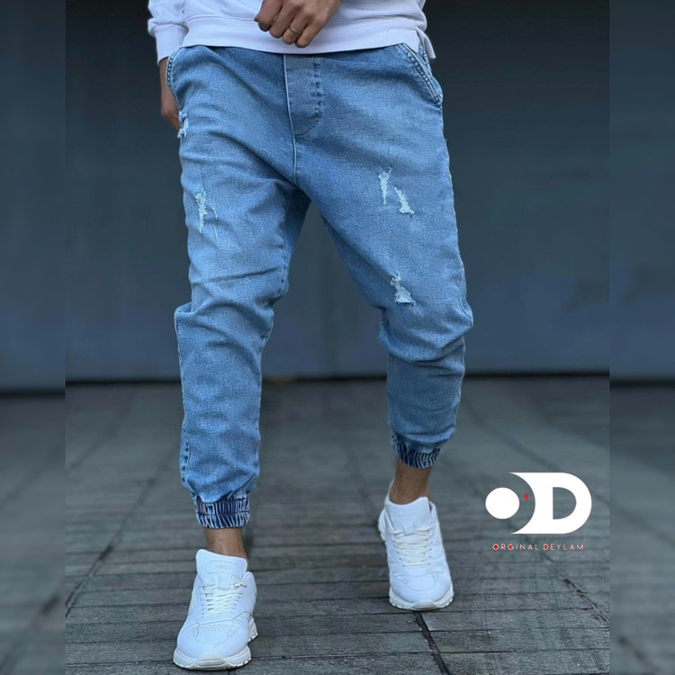 شلوار اسلش جین رنگ یخی