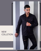 پیراهن مردانه پارچه فوتر ضخیم در رنگ بندی جدید