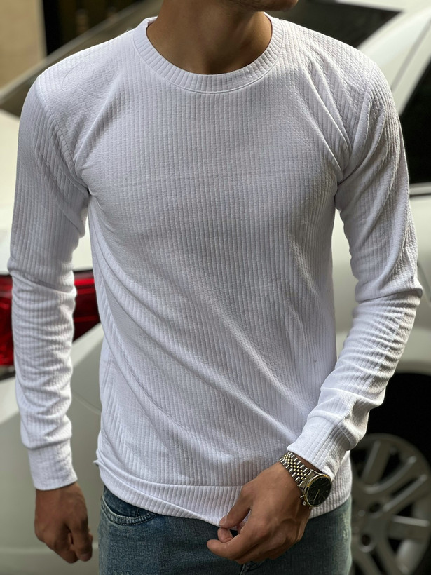 تیشرت آستین بلند سفید