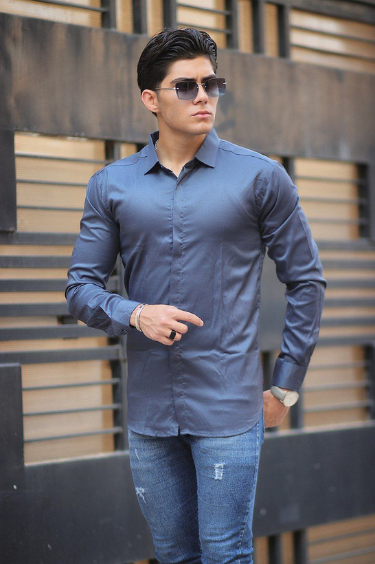 پیراهن مردانه رنگ دلفینی