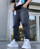 شلوار مام استایل ذغالی تیغ خورده