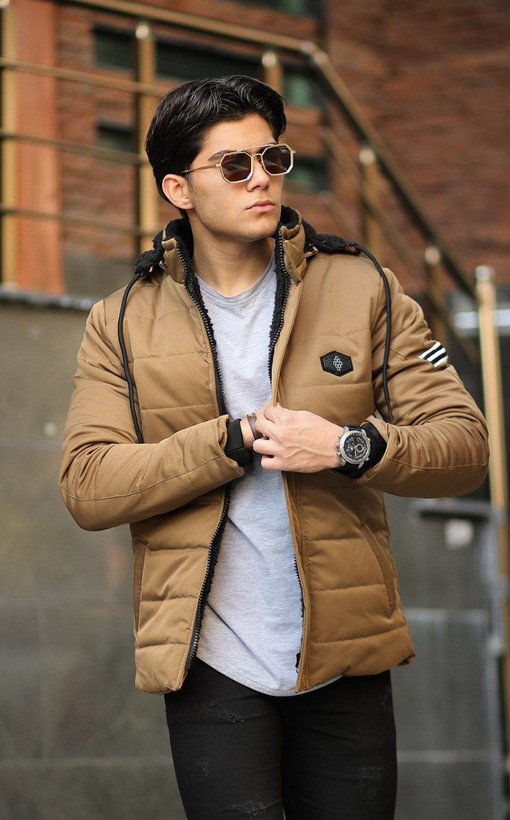 کاپشن قهوه ای