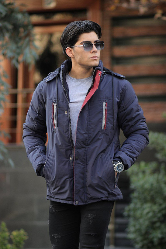 کاپشن سرمه ای مردانه