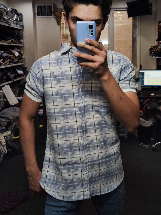 پیراهن آستین کوتاه کنفی