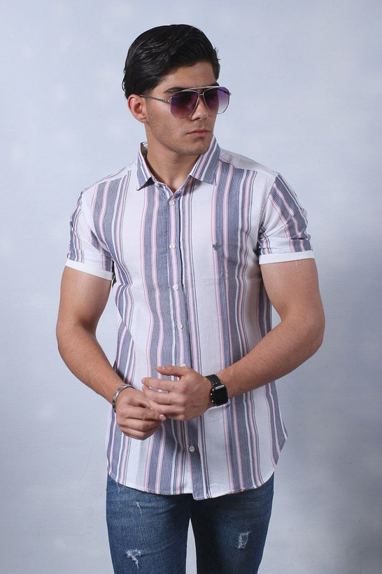 پیراهن کنفی آستین کوتاه مردانه ترکیب خاص😍 کد kth319670