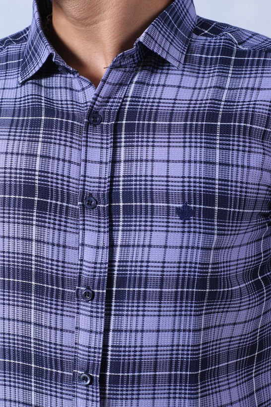 پیراهن چهارخانه آستین کوتاه کنفی