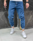 شلوار مام فیت آبی مردانه جدید کد 455 مدل 2025