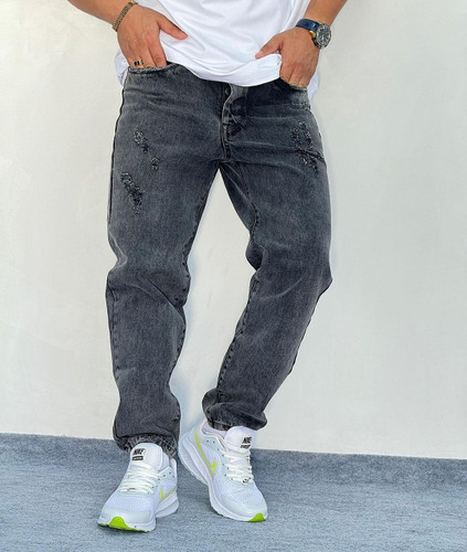 شلوار جین مام فیت رنگ دودی پارچه ۱۰۰٪ وارداتی