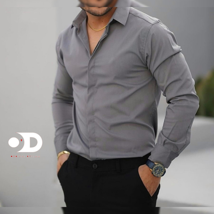 پیراهن پوپلین کش رنگ نقره ای شیک و جدید مدل ۱۴۰4