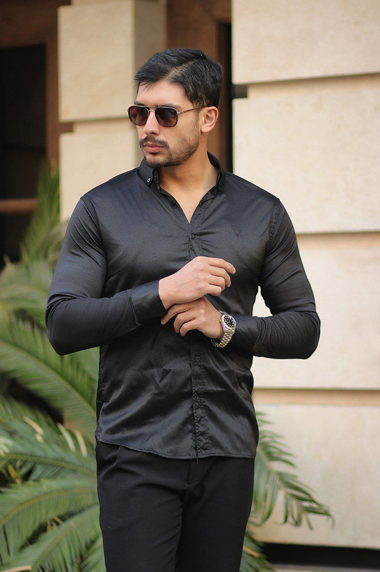 پیراهن مشکی پارچه سارینا کد ۵۲۹