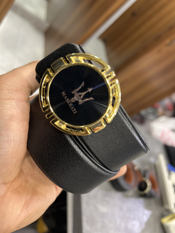 کمربند پلاکی مازارتی فوم کیفیت بالا سگک فولادی