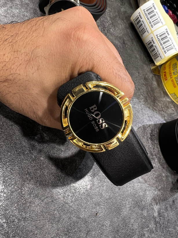 کمربند پلاکی مدل BOSS فوم کیفیت بالا سگک فولاد و شیشه