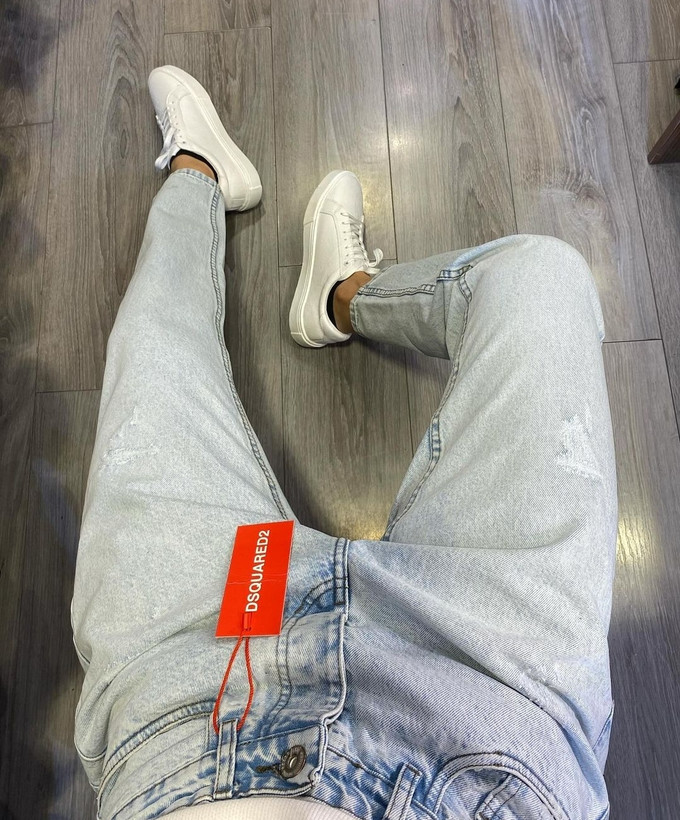 شلوار جین مام فیت نئو برفی کد G351853