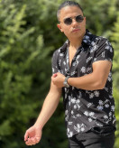 پیراهن هاوایی مردانه با طرح درختان استوایی کد426