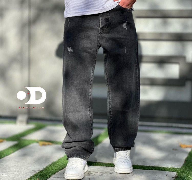 شلوار بگ مردانه رنگ ذغالی با قد ۱۱۰ سانتی متر