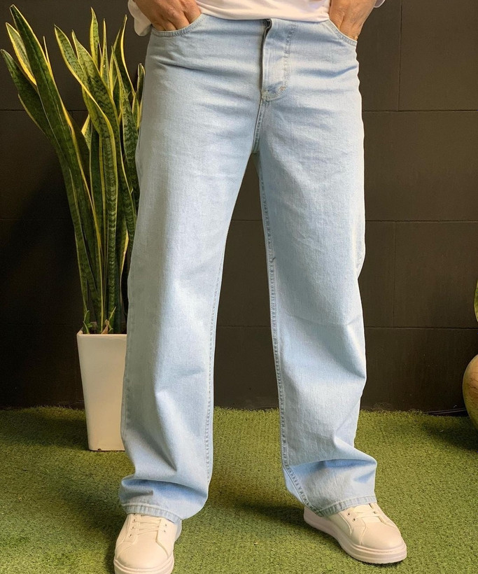 شلوار بگ استایل آبی یخی کد BG9764