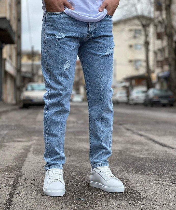 شلوار بوی فرند آبی یخی کد BF6445