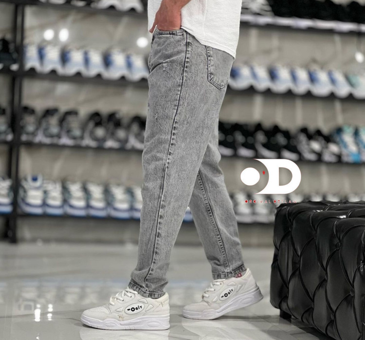 شلوار مام فیت رنگ طوسی