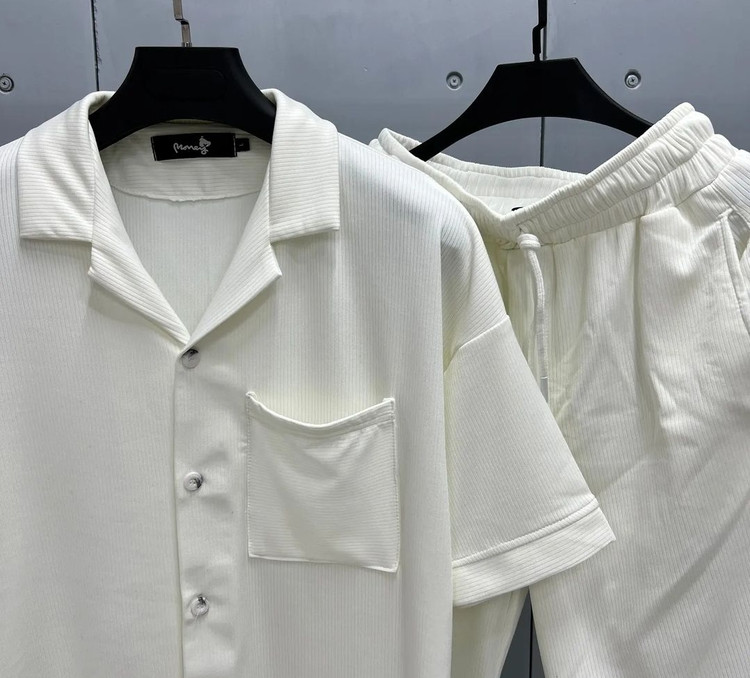 ست خفن پیراهن شلوارک یقه انگلیسی