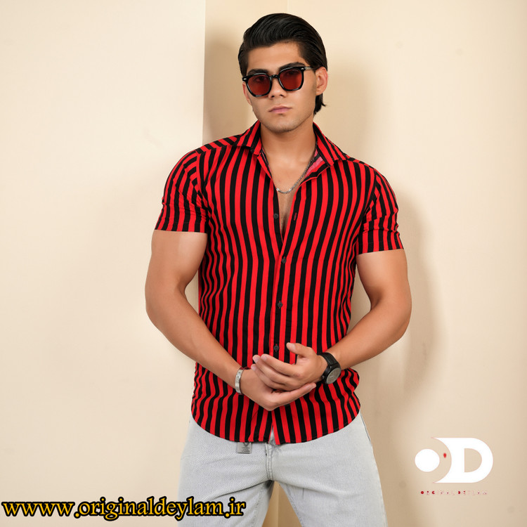 پیراهن راه راه هاوایی پارچه فوق العاده خنک و لطیف