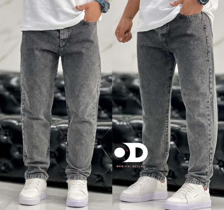 شلوار مام استایل پارچه کجراه طوسی روشن گرم بالا