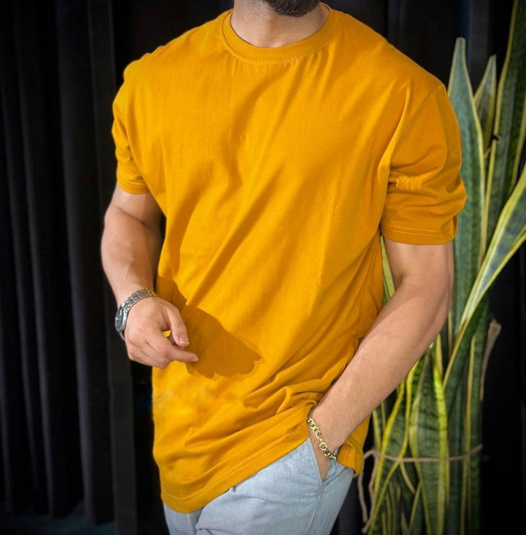 T-shirt Three quarter sleeve Cotton Plain Cotton Fabric 28 cotton