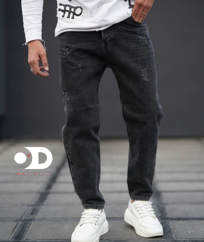 شلوار مام فیت ذغالی مردونه