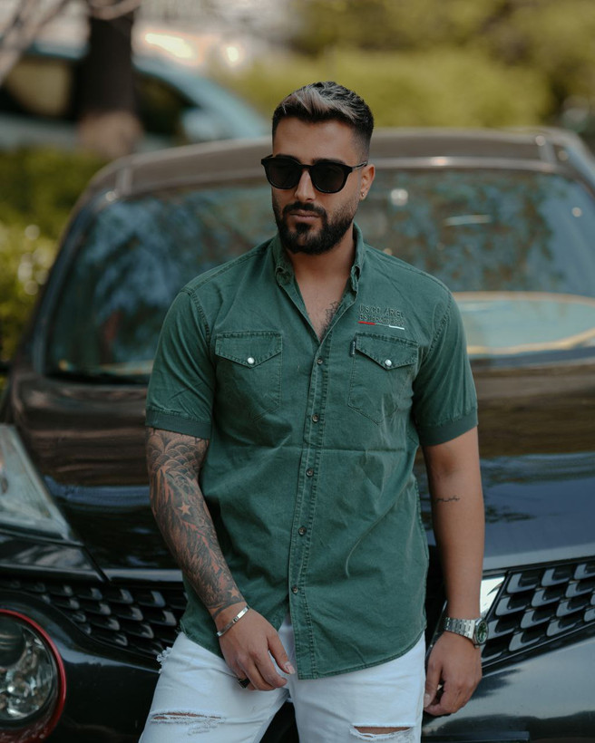 پیراهن کتان سنگشور تابستانه درجه یک رنگ سبز