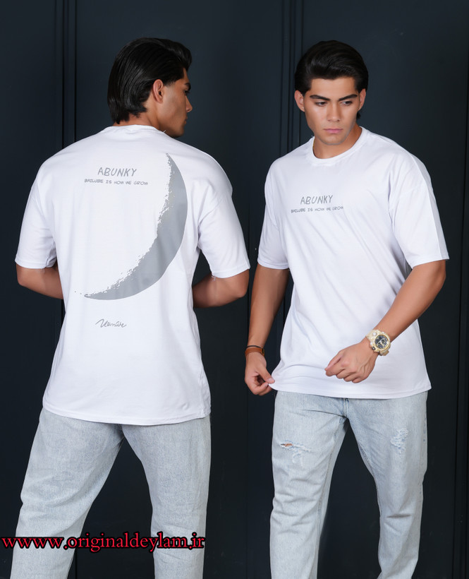 تیشرت پشت چاپی لش مردانه طرح هلال ماه