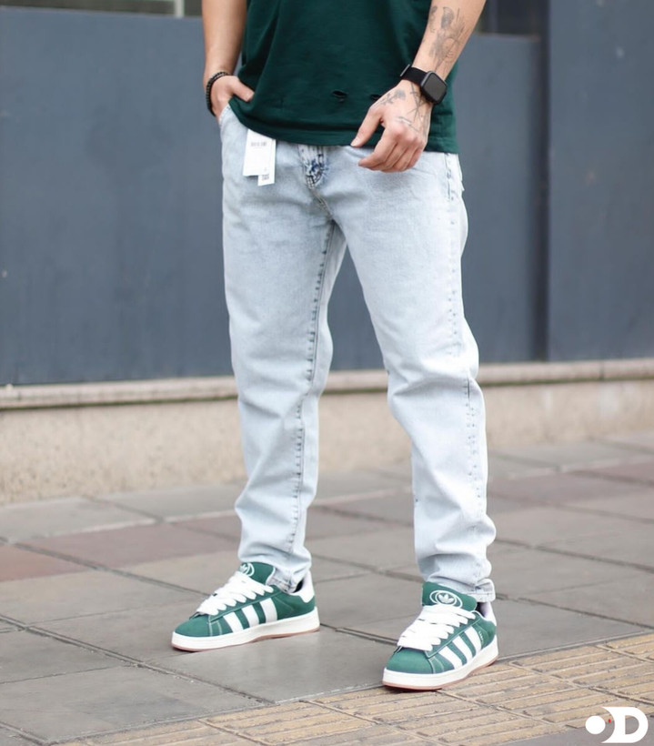 شلوار مام استایل مردانه رنگ برفی بدون زاپ