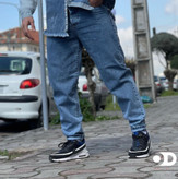 شلوار مام استایل سرمه ای بدون زاپ مردانه کد 53e4