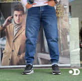 شلوار مام استایل سرمه ای بدون زاپ مردانه کد 53e4