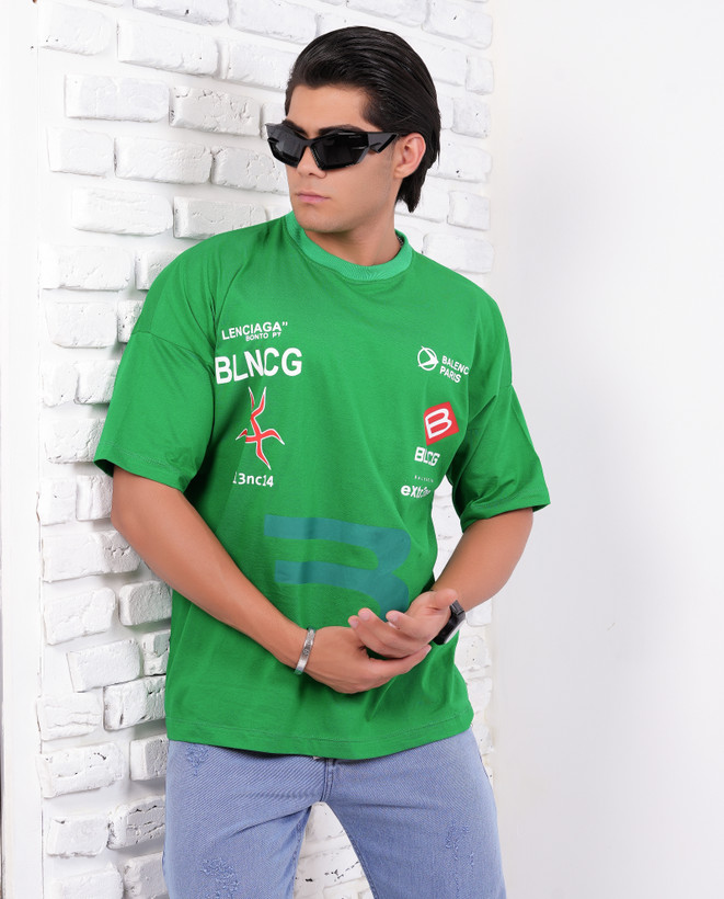 تیشرت لش رنگ سبز چمنی فوق العاده جذاب و شیک