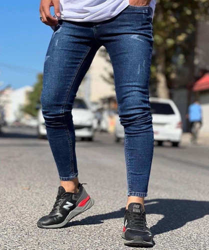 شلوار جین مردانه اسکینی رنگ سرمه ای