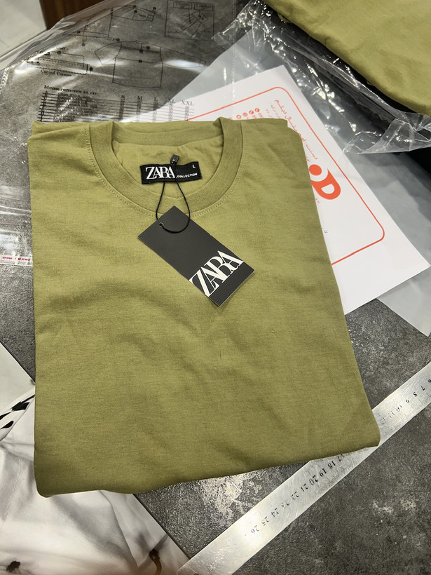 تی شرت نخ پنبه مدل ساده بیسیک رنگ سبز پسته ای