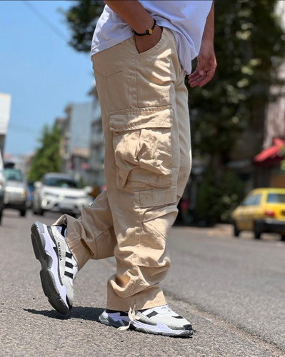 شلوار کارگو پارچه خارجی اعلا-کرم
