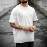 تیشرت دراپ سایز بیسیک نخ پنبه - سفید