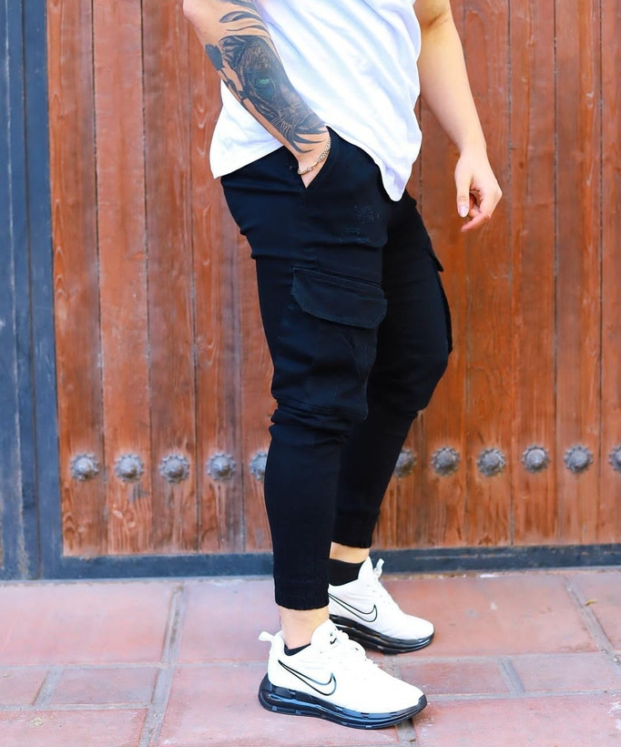 شلوار اسلش شش جیب لی مردانه رنگ مشکی