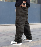 شلوار اسلش کارگو بگ سبز لجنی