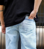 شلوار بگ استایل آبی یخی مردانه  کد BG0178