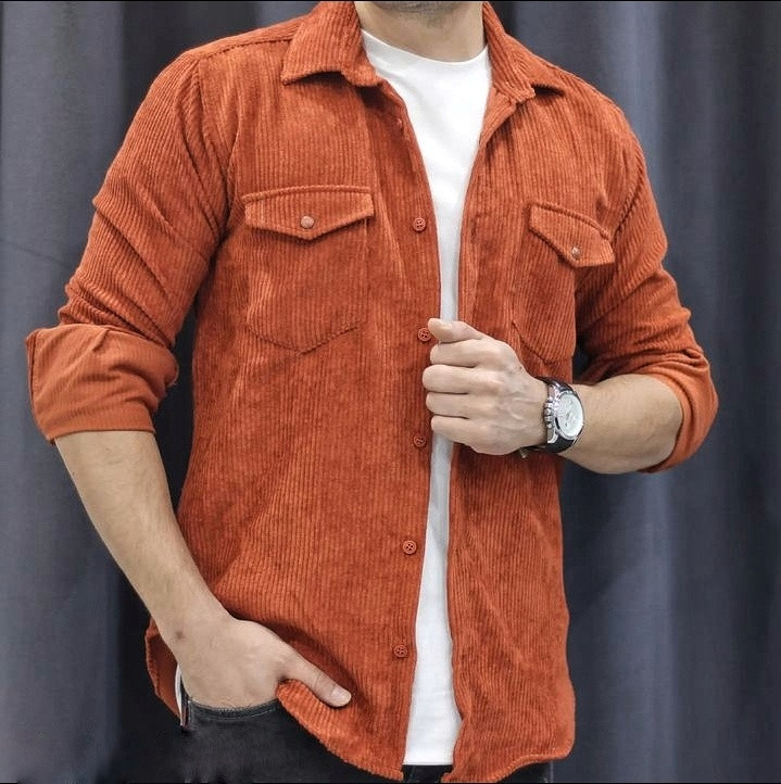 پیراهن کبریتی رنگ آجری مسی