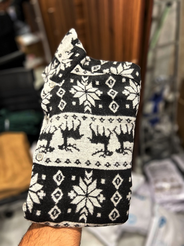 پیراهن پارچه فوتر ستگین وزن طرح ترند گلیم 1403