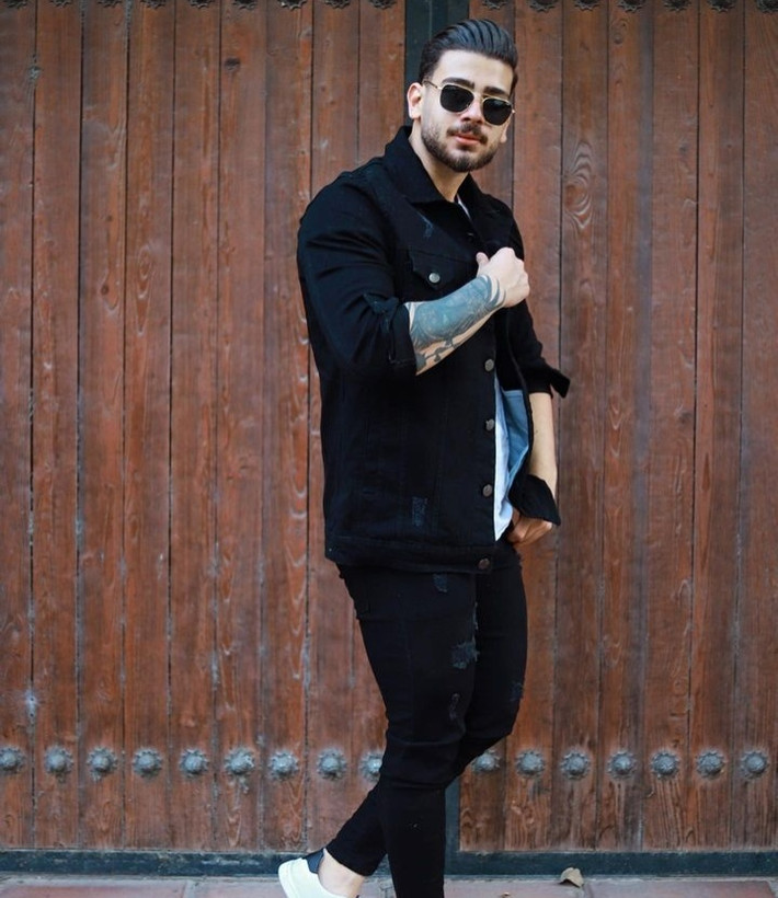 کت جین مشکی مردانه نیم لش قواره دار-اسپرت و جذاب❤️🔥