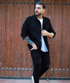 کت جین مشکی مردانه نیم لش قواره دار-اسپرت و جذاب❤️🔥