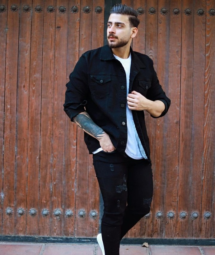 کت جین مشکی مردانه نیم لش قواره دار-اسپرت و جذاب❤️🔥