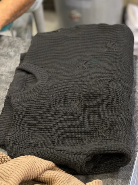 پلیور بافت زاپ دار مشکی