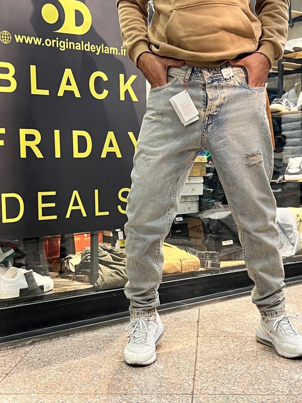 شلوار مام فیت مردانه رنگ کرم خاکی