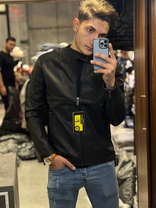 کت چرم مشکی وارداتی اسپرت مردانه - کیفیت پریمیوم کد ۲